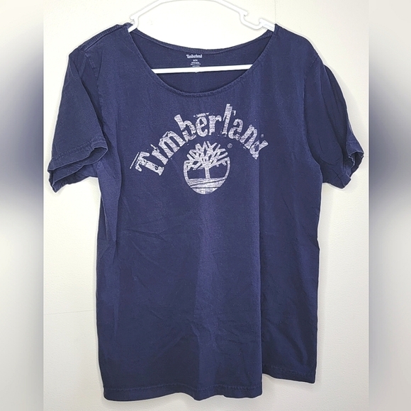Women's Timberland Logo Short Sleeve Scoop Neck Tee, size Medium M - Picture 1 of 2